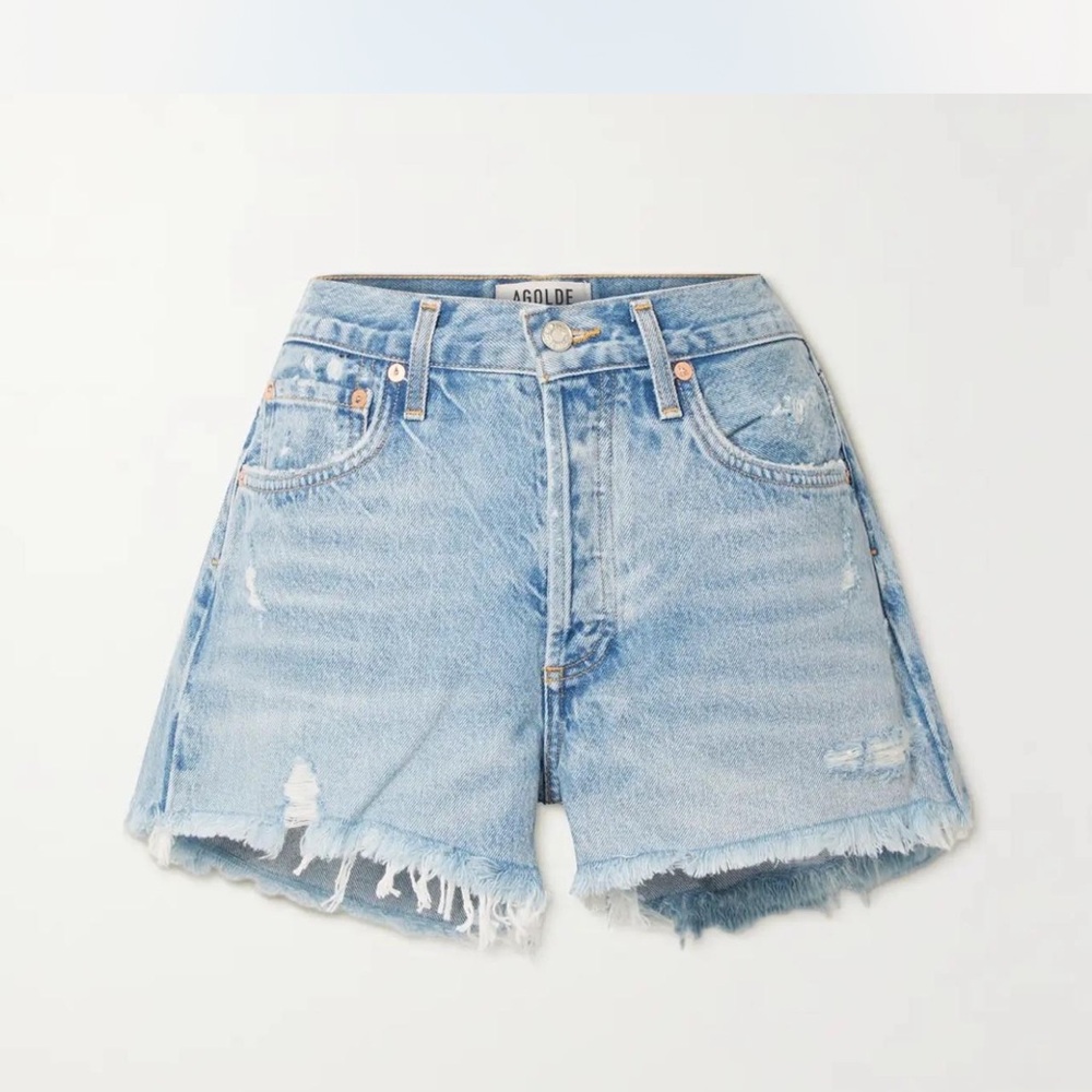 Agolde Light Wash Denim Shorts